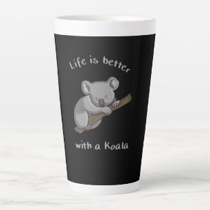Caneca De Café Latte A Vida É Melhor Com Koala