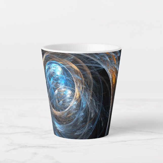 Caneca De Café Latte À volta da Abstrato de Arte Mundial (Frente)