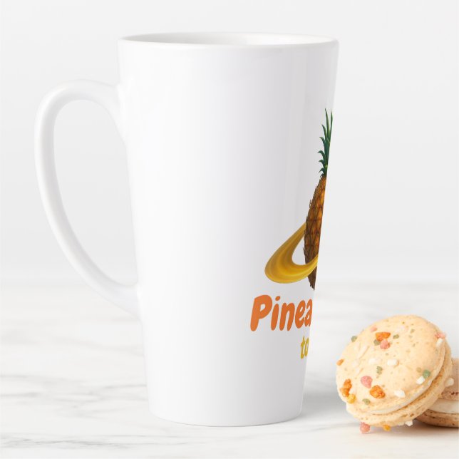 Caneca De Café Latte Abacaxi cósmico com órbita em anel de Saturno (In Situ)