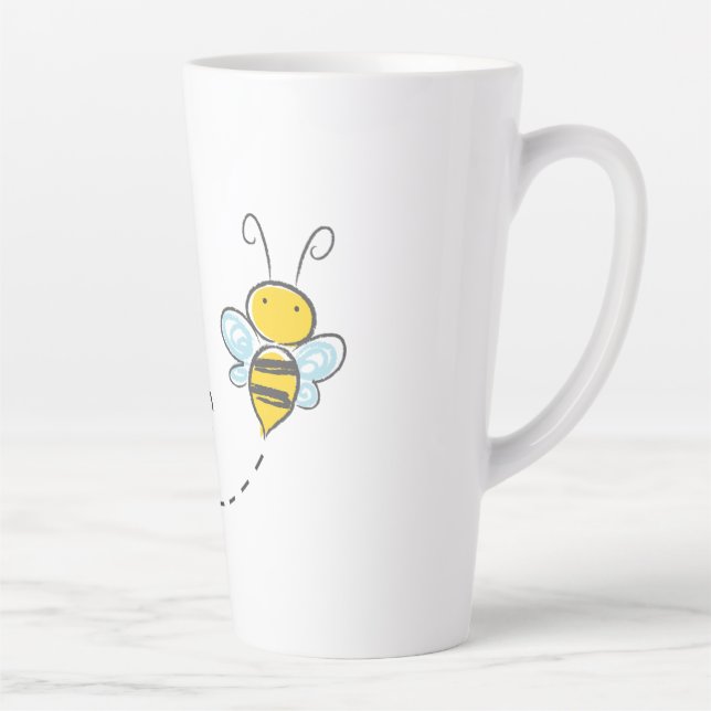 Caneca De Café Latte Abelha De Mel Latte Mug (Direita)