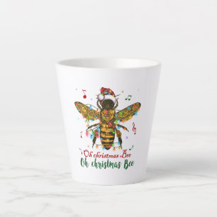 Caneca De Café Latte Abelha de Natal Oh Abelha de Natal