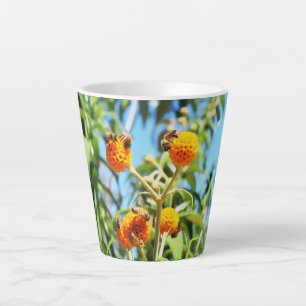 Caneca De Café Latte Abelhas no Trabalho