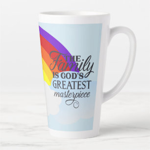 Caneca De Café Latte Abençoações da família Rainbow