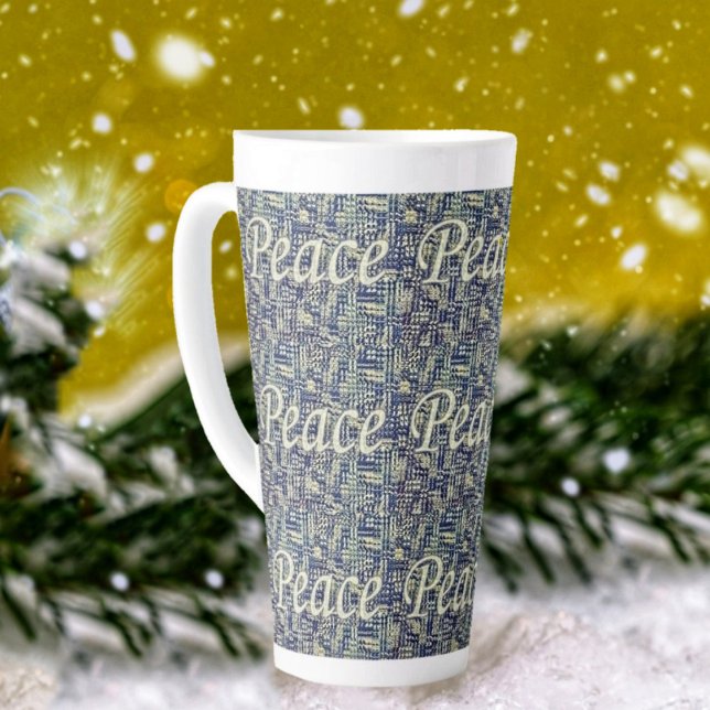 Caneca De Café Latte Abes de Paz (A holiday latte mug, with a touch of Peace, to calm the holiday mayhem!)