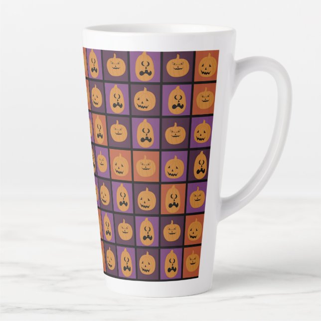 Caneca De Café Latte Abóboras de Halloween (Direita)