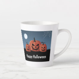 Caneca De Café Latte Abóboras Halloween