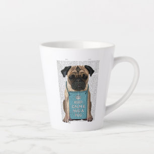 Caneca De Café Latte Abraçar um Pug