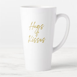 Caneca De Café Latte Abraços e Kisses - Tall Latte Mug