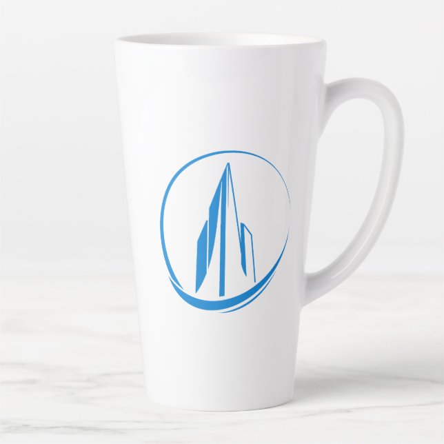 Caneca De Café Latte Abstract Building Peak Cityscape Circle (Direita)