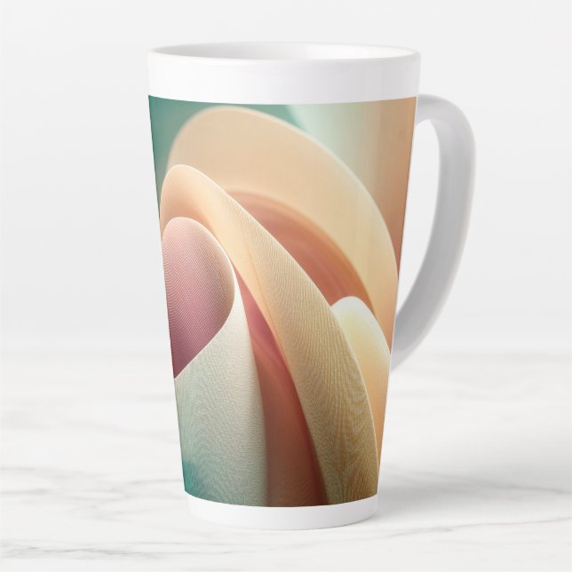 Caneca De Café Latte Abstract Drapery with Pastel Gradient Flow (Ângulo direito)