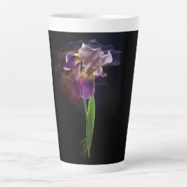 Caneca De Café Latte Abstract Iris Flower – Elegant Floral Art