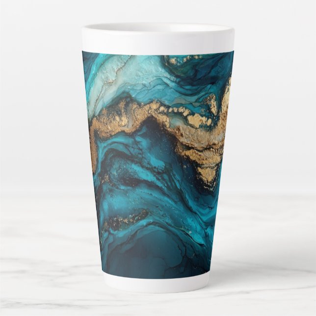 Caneca De Café Latte Abstract marine  (Frente)