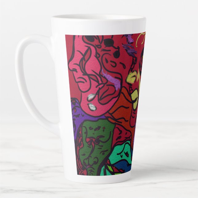 Caneca De Café Latte Abstract Moon Galaxy Art  (Esquerda)