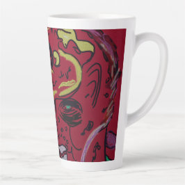 Caneca De Café Latte Abstract Moon Galaxy Art