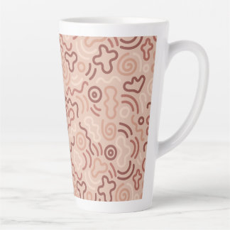 Caneca De Café Latte Abstract Party Doodle Pattern