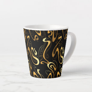 Caneca De Café Latte  Abstrato amarelo  