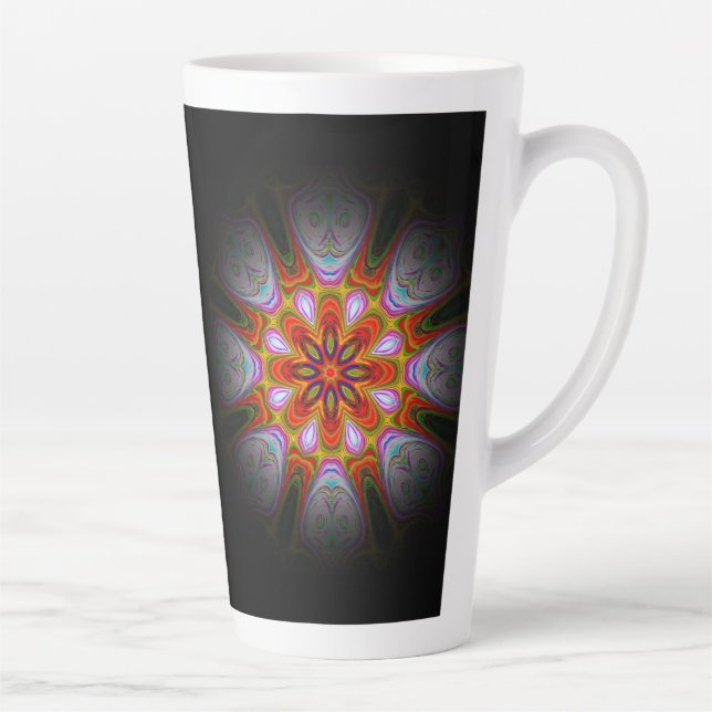 Caneca De Café Latte Abstrato Antiguidade (Direita)