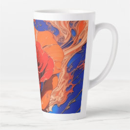 Caneca De Café Latte Abstrato artístico marbled Rosa