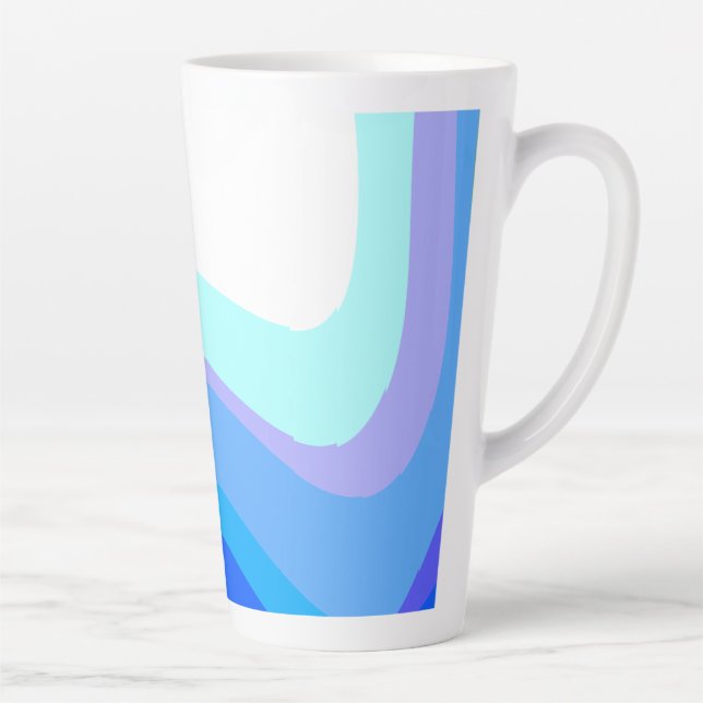 Caneca De Café Latte Abstrato Azul 1112 (Direita)