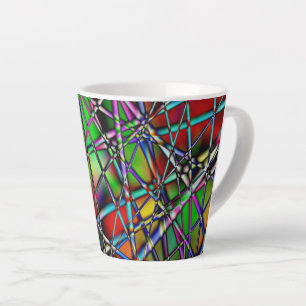 Caneca De Café Latte Abstrato Colorido