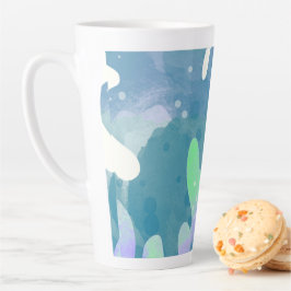 Caneca De Café Latte Abstrato de algas