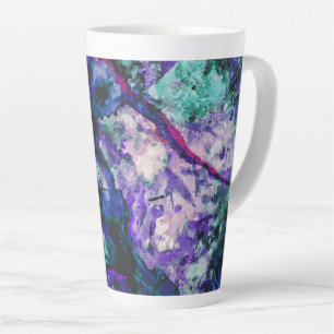 Caneca De Café Latte Abstrato de mármore de cristal fluorado