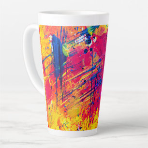 Caneca De Café Latte Abstrato de pintura colorida brilhante