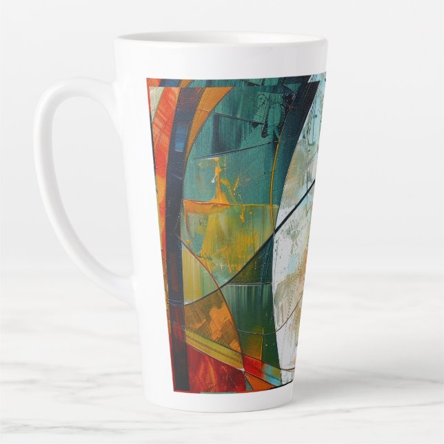 Caneca De Café Latte Abstrato dos olhos das raparigas (Esquerda)