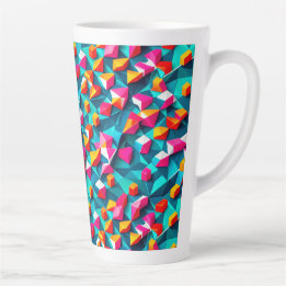 Caneca De Café Latte Abstrato geométrico design 14 - Lata