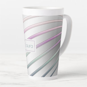 Caneca De Café Latte Abstrato Gradient Lines Coffee Mug