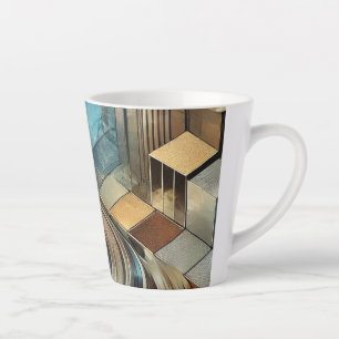 Caneca De Café Latte Abstrato Moderno - Lata