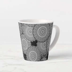 Caneca De Café Latte Abstrato modernos círculos geométricos em forma de