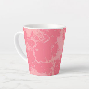 Caneca De Café Latte Abstrato Nuvem Mármore Rosa