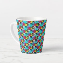 Caneca De Café Latte Abstrato padrão design 1208 - Latte Mug