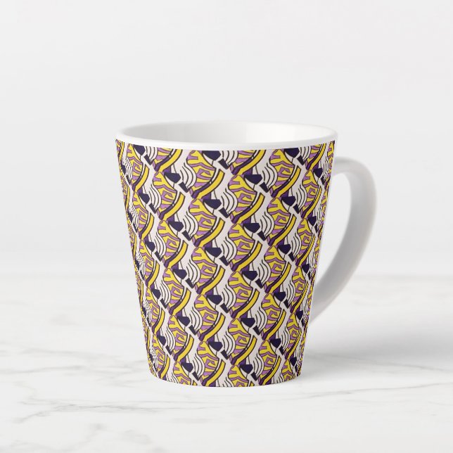 Caneca De Café Latte Abstrato padrão design 1209 - Latte Mug (Ângulo direito)