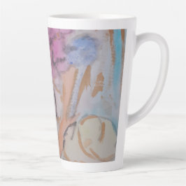 Caneca De Café Latte Abstrato Pastel Floral