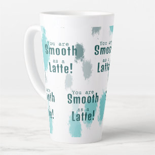 Caneca De Café Latte Abstrato Personalizado - Abertura de cor Azul, Cin