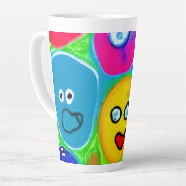 Caneca De Café Latte Abstrato Pet Rock (Ângulo esquerdo)