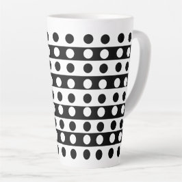 Caneca De Café Latte Abstrato, preto e branco personalizado