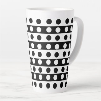 Caneca De Café Latte Abstrato, preto e branco personalizado