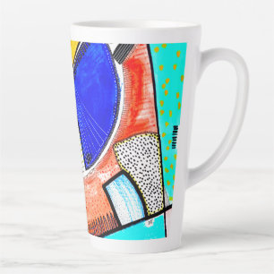 Caneca De Café Latte Abstrato roda