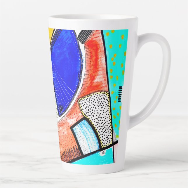 Caneca De Café Latte Abstrato roda (Direita)