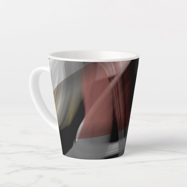 Caneca De Café Latte Abstrato Trend Interior Decor Preto (Ângulo esquerdo)
