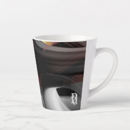 Caneca De Café Latte Abstrato Trend Interior Decor Preto