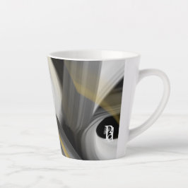 Caneca De Café Latte Abstrato Trend Interior Decor Preto