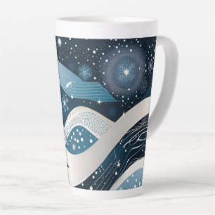 Caneca De Café Latte Abstrato Winter Wonderland
