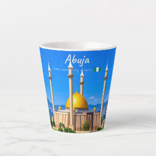 Caneca De Café Latte Abuja, Nigéria - Mesquita Nacional Cúpula Dourada