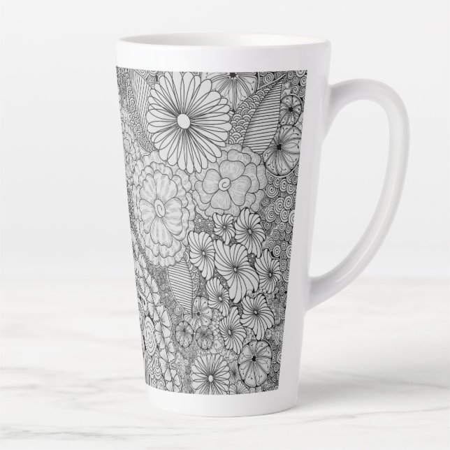 Caneca De Café Latte Abundância de Bloom Latte Mug (Direita)