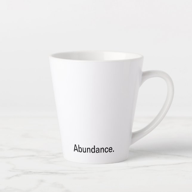 Caneca De Café Latte Abundância. - Limpar Texto Preto e Branco (Direita)