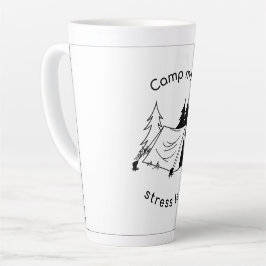 Caneca De Café Latte Acampamento mais estresse menos